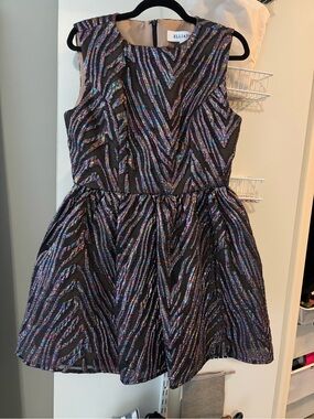 ELLIATT Black Multicolor Sequin Party Dress
